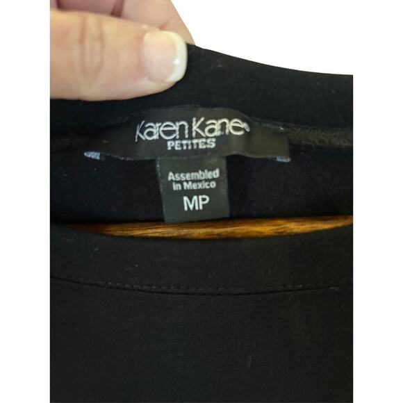 Karen Kane Petites Black Sequin Sleeves Chic Top Size MP - Picture 3 of 8